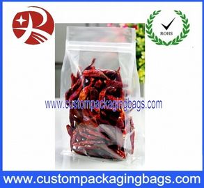 Clear Plastic Food Packaging Bags Side Gussest With ZipLock Dried Chili